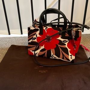 Kate Spade limited edition floral canvas handbag with strap